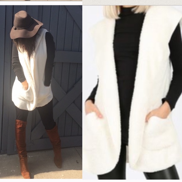 Jackets & Blazers - NEW🎈Oversized Ivory/Cream soft Sherpa vest